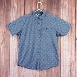Howler Bros Mens Size Medium Mansfield Sashiko Shell Blue Heed The Call Shirt